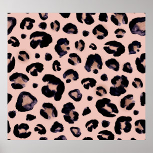 Schneeleopard, handgezeichnete Textur. Poster