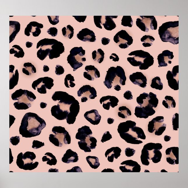 Schneeleopard, handgezeichnete Textur. Poster (Vorne)