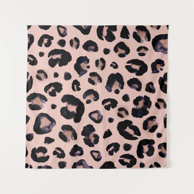 Schneeleopard, handgezeichnete Textur. Wandteppich (Vorderseite)