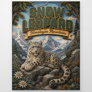 Schneeleopard Himalaja POPCUT Postkarte