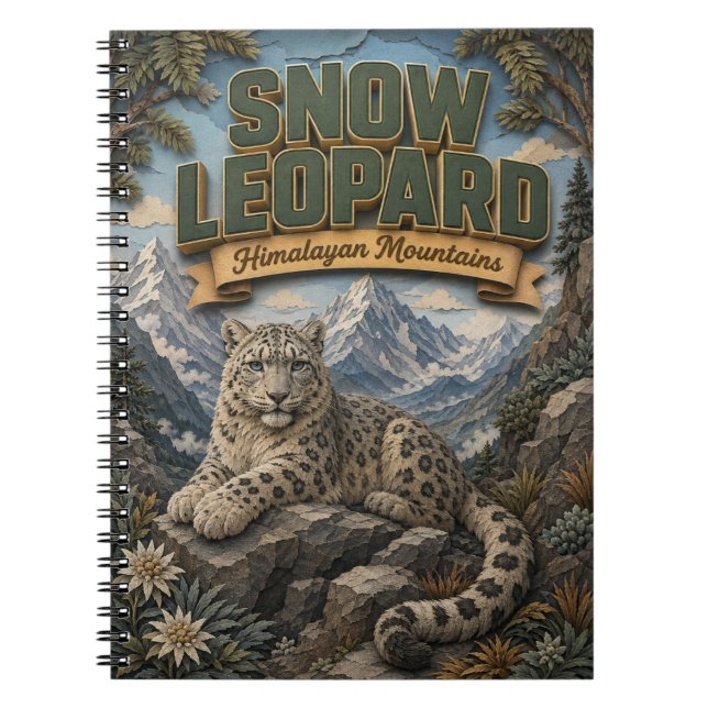 Schneeleopard Himalaya POPCUT Notizblock (Vorderseite)