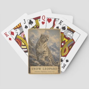 Schneeleopard Himalaya VINTAGE Spielkarten