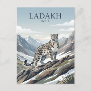 Schneeleopard, Ladakh Indien Postkarte