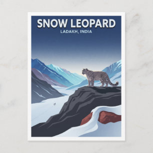 Schneeleopard, Ladakh Leh Indien Postkarte