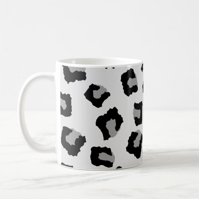 Schneeleopard Nahtloses Muster Kaffeetasse (Links)