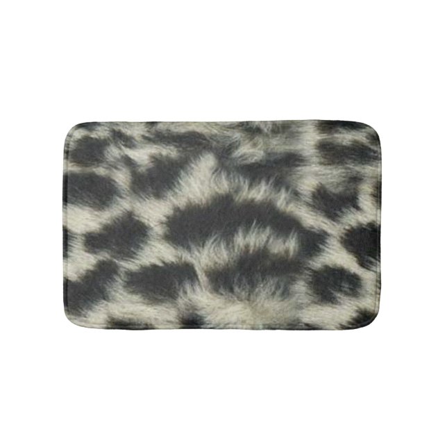 Schneeleopard Print Bath Mat Badematte (Vorderseite)