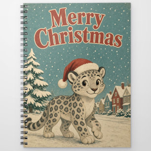 Schneeleopard Schnee Lane Tier Weihnachtsnotizbuch Notizblock