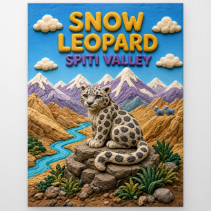 Schneeleopard Spiti Valley Moderne KlayKoo Postkarte