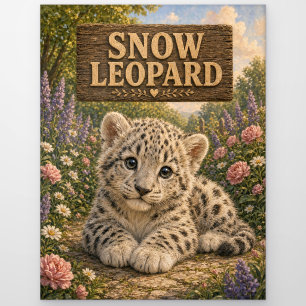 Schneeleopard Süßes Baby-Geschichtenbuch-Nursery-T Postkarte