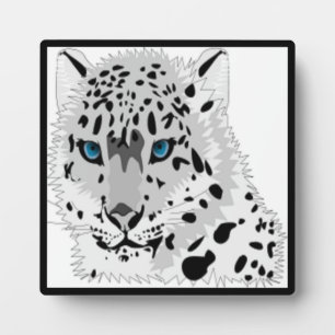 SCHNEELEOPARD TIER FOTOPLATTE