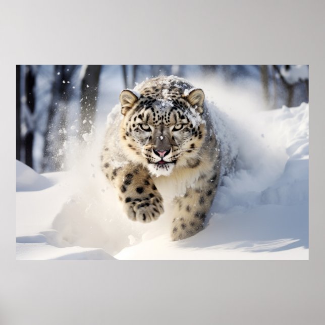 Schneeleopard Tierart Majestic Wild Poster (Vorne)