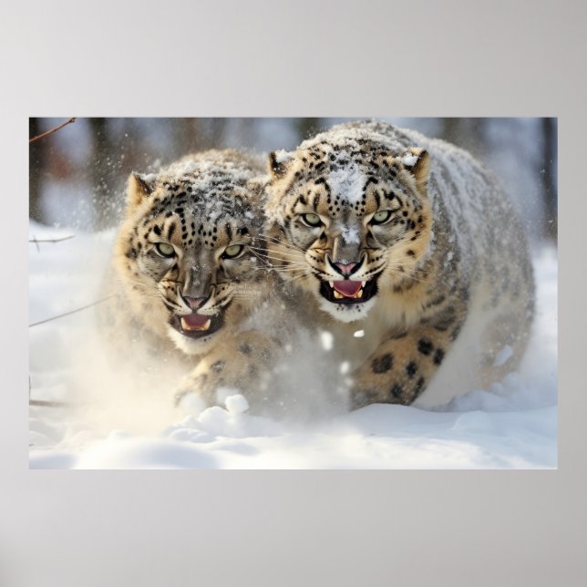 Schneeleopard Tierart Majestic Wild Poster (Vorne)