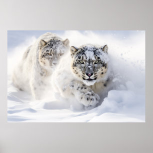 Schneeleopard Tierart Majestic Wild Poster