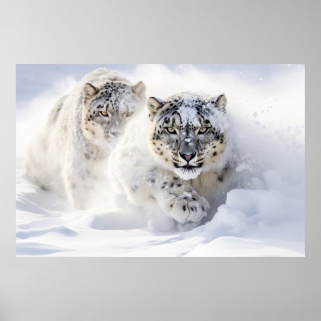 Schneeleopard Tierart Majestic Wild Poster (Vorne)