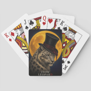 Schneeleopard Topfhut Gothic Surreal Spielkarten