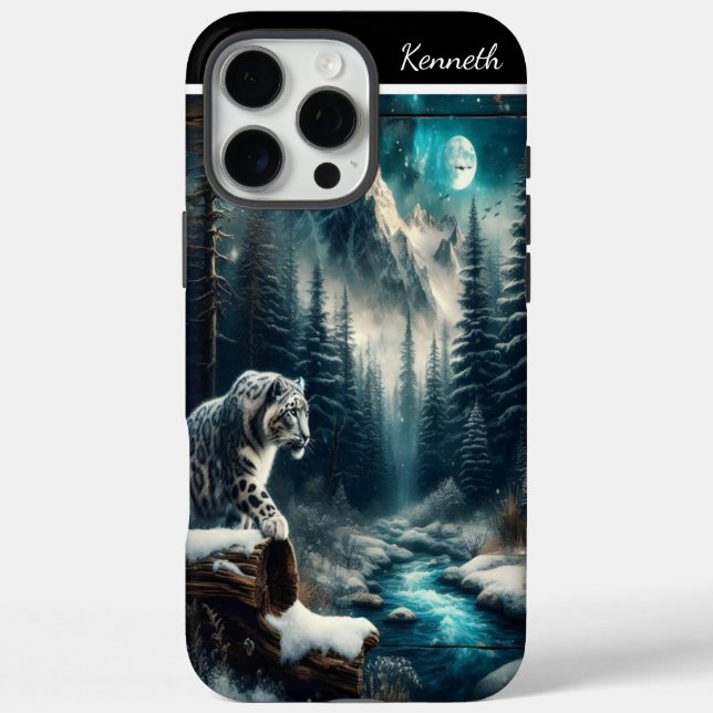 Schneeleopard unter dem Mond Case-Mate iPhone Hülle (Rückseite)