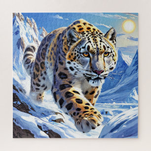 🧩 Schneeleopard-Wildlife-Kunstpuzzle Puzzle
