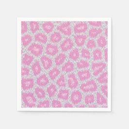 Schneeleoparden-Stil - Silver Pink Serviette