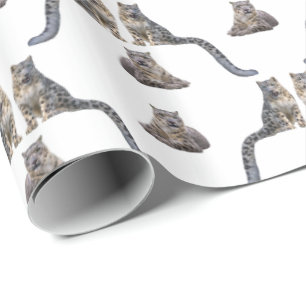 Schneeleoparden-Wrapper-Papier (Farbe wählen) Geschenkpapier
