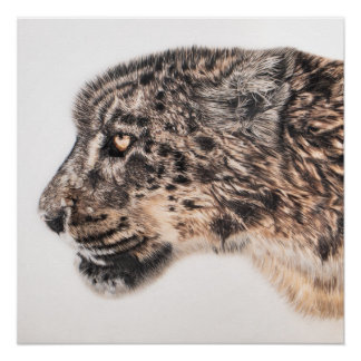 Schneeleoponwand Poster