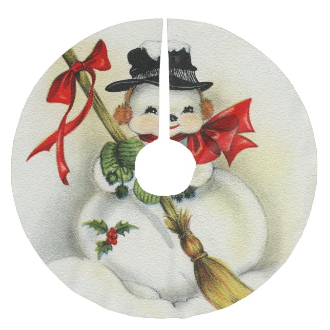 Schneemann 001 polyester weihnachtsbaumdecke (Vorderseite)