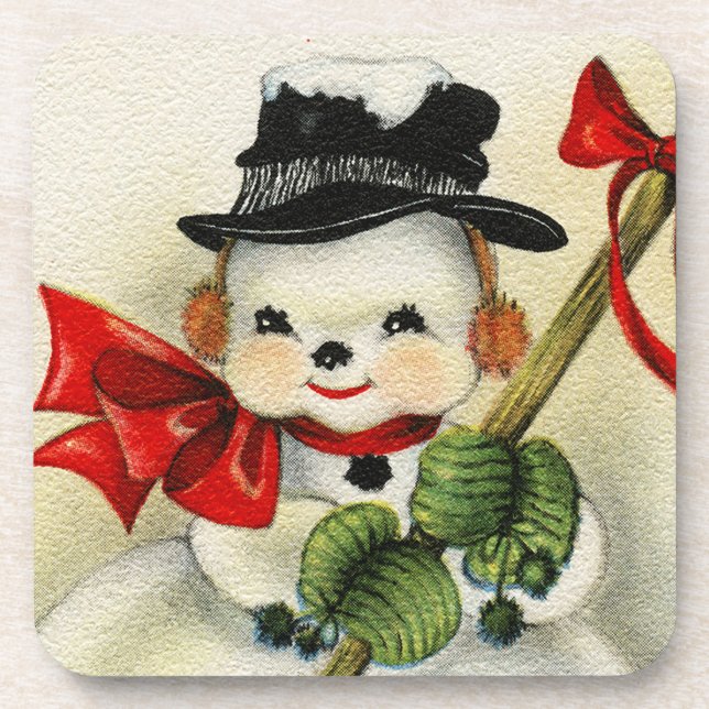 Schneemann 004 getränkeuntersetzer (Vorderseite)