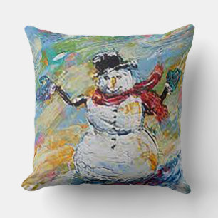 Schneemann 50 cm x 50 cm Weihnachts-Schneemann-Wur Kissen