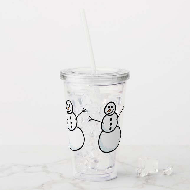 Schneemann Acryltrinkbecher (Vorderseite Ice)
