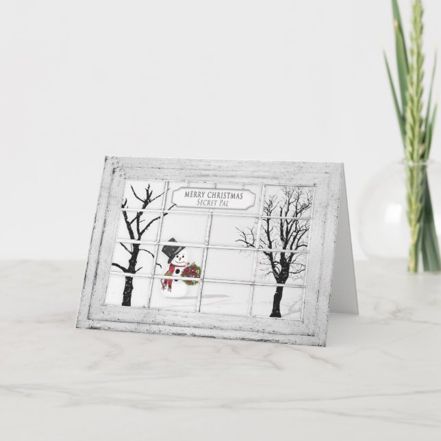 Schneemann Ansicht-Fenster - Weihnachten - (Vorderseite)