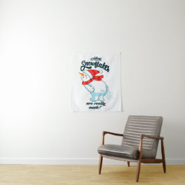 Schneemann anziehen, wie Schneeflocken wirklich ge Wandteppich