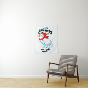 Schneemann anziehen, wie Schneeflocken wirklich ge Wandteppich