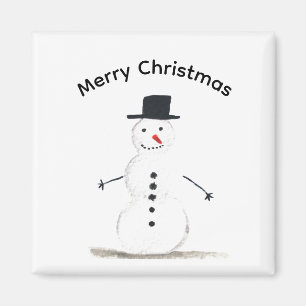 Schneemann Aquarell Winter Schnee Weihnachten  Magnet