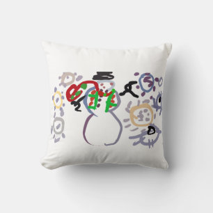 Schneemann-Art Kissen
