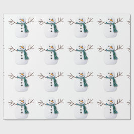 Schneemann auf Feiertags-Packpapier Geschenkpapier
