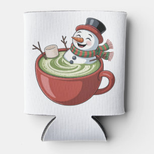 Schneemann auf Matcha-Badewanne Lustiges Weihnacht Dosenkühler