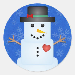 Schneemann-Aufkleber Runder Aufkleber