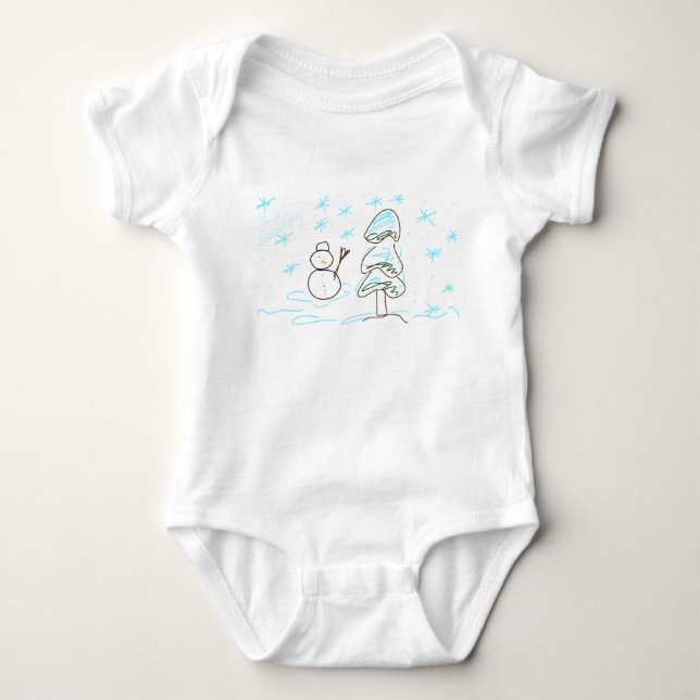Schneemann  baby strampler (Vorderseite)