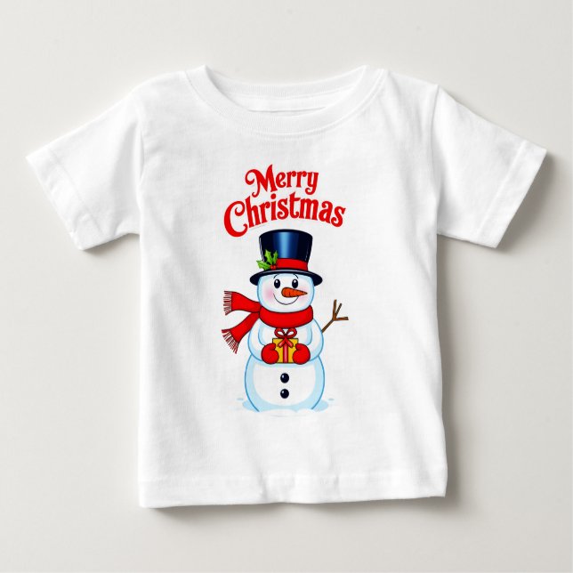Schneemann Baby T-shirt (Vorderseite)