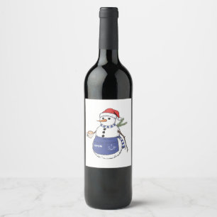 Schneemann Barista Weihnachten 2026 Holiday Kaffee Weinetikett