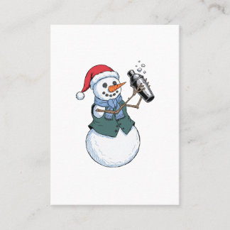 Schneemann Barkeeper Weihnachten 2026 Feiertags-Co Telefonnummerkarte