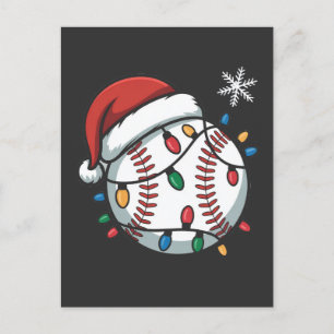 Schneemann Baseball Weihnachten Santa Baseball Spo Einladungspostkarte