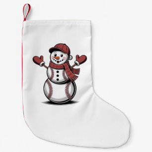 Schneemann Baseball Weihnachten Sportliebhaber Kleiner Weihnachtsstrumpf
