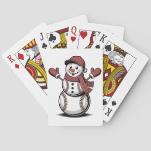 Schneemann Baseball Weihnachten Sportliebhaber Spielkarten