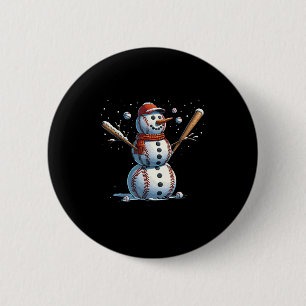 Schneemann Baseball Weihnachten Winter  Button