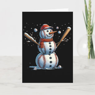 Schneemann Baseball Weihnachten Winter Karte