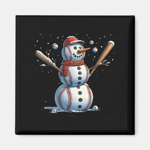 Schneemann Baseball Weihnachten Winter Magnet