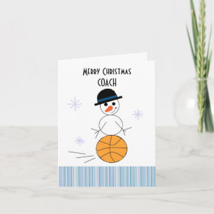 Schneemann Basketball Trainer Feiertagskarte
