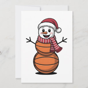 Schneemann Basketball Weihnachten Sportliebhaber Einladung