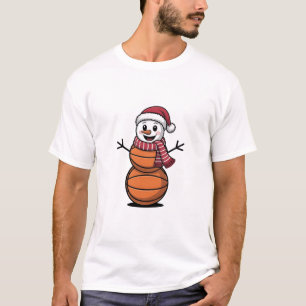 Schneemann Basketball Weihnachten Sportliebhaber  T-Shirt