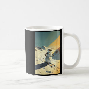 Schneemann beim Skifahren Kaffeetasse